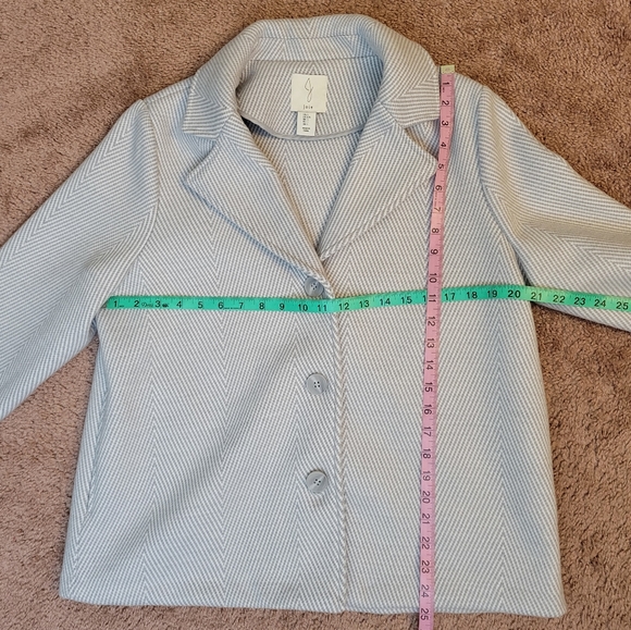 Joie Gray White Pattern Wool Blend Button Up Jacket Women Size Large NWOT - Picture 3 of 5